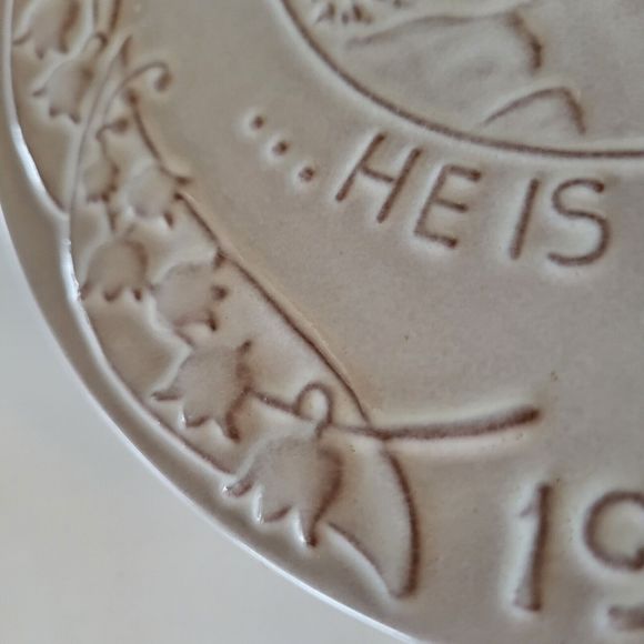 Vintage Frankoma Pottery 1972 Easter Jesus Is Not Here He is Risen Oral Roberts - Picture 2 of 5